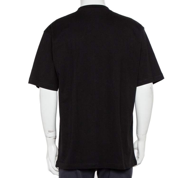 Pre Owned Balenciaga Black Symbolic Logo Printed Oversized T-Shirt XS