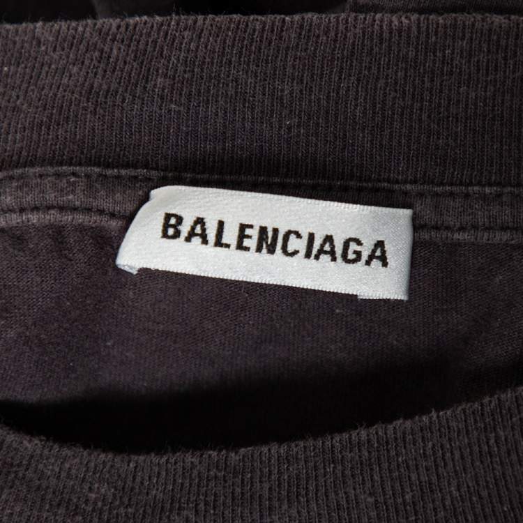 Pre Owned Balenciaga Grey Cotton Speed Hunters Printed Crewneck T-Shirt M