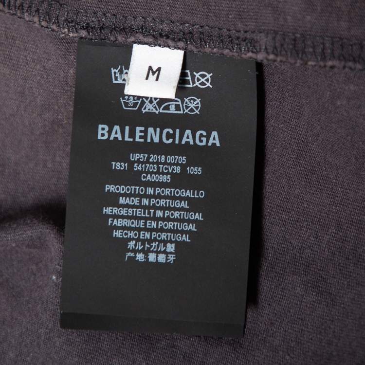 Pre Owned Balenciaga Grey Cotton Speed Hunters Printed Crewneck T-Shirt M