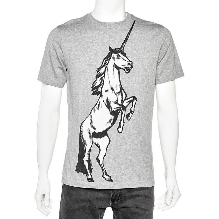 Balenciaga Grey Unicorn Printed Cotton Crewneck T-Shirt XS Balenciaga | The  Luxury Closet