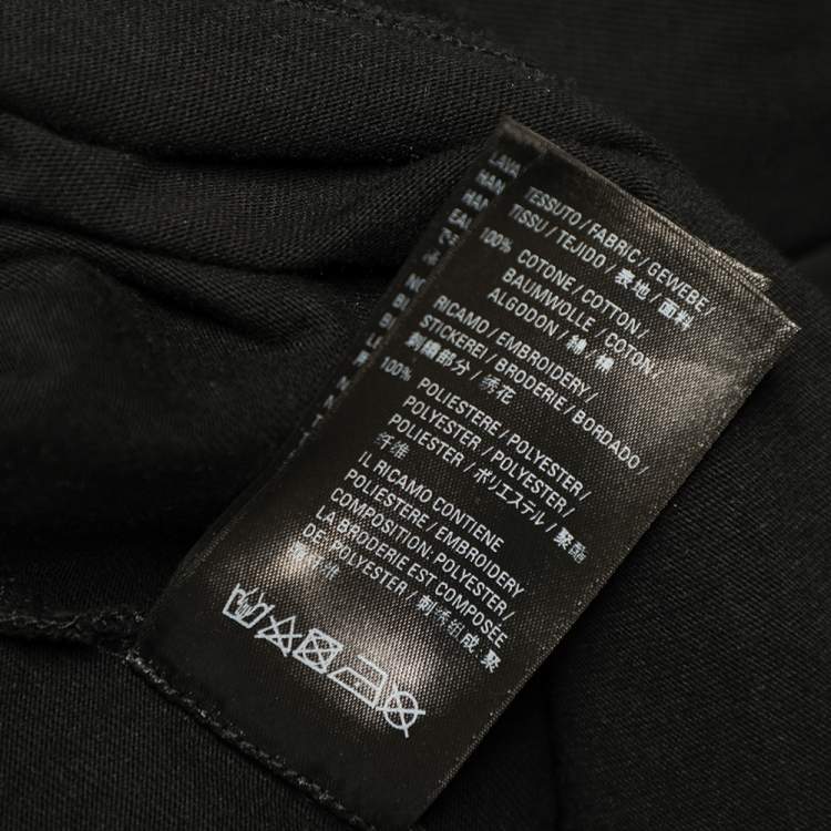 Pre Owned Balenciaga Black Cotton Logo Embroidered Crewneck Oversized T-Shirt M