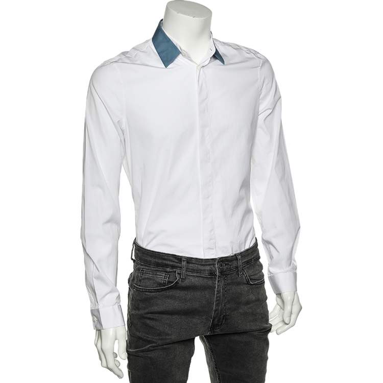 Tシャツ・カットソー BALENCIAGA White Shirt with Pointed Collar in Cotton Man 23961371_54130384_600.jpg