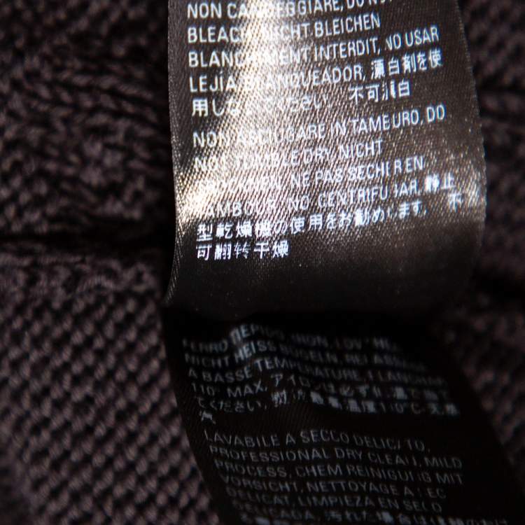 Pre Owned Balenciaga Black Logo Jacquard Cotton Oversized Sweater M