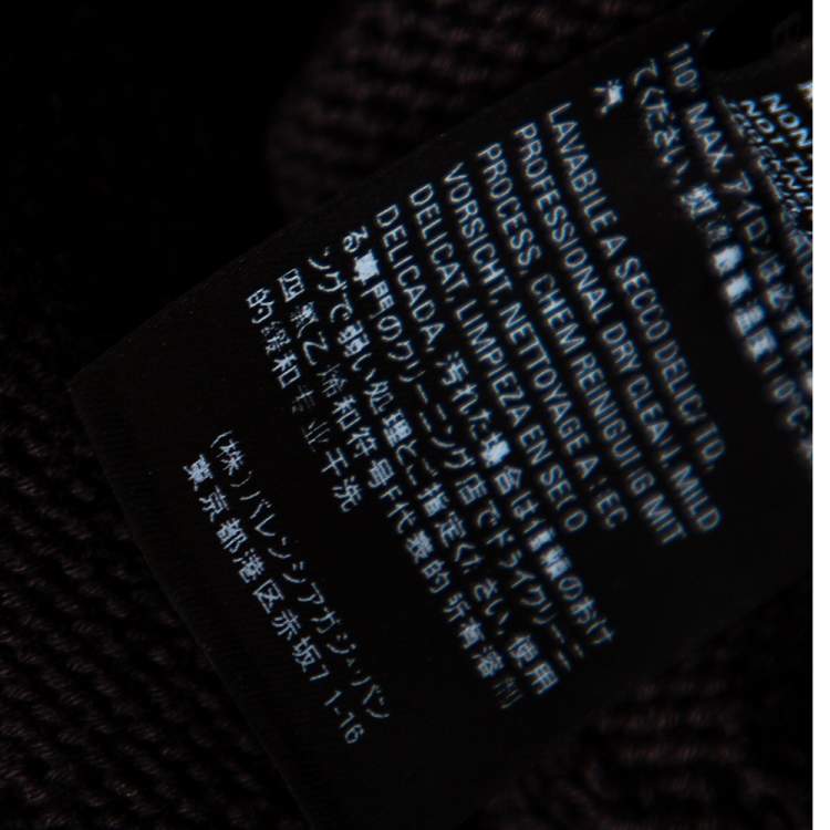 Pre Owned Balenciaga Black Logo Jacquard Cotton Oversized Sweater M