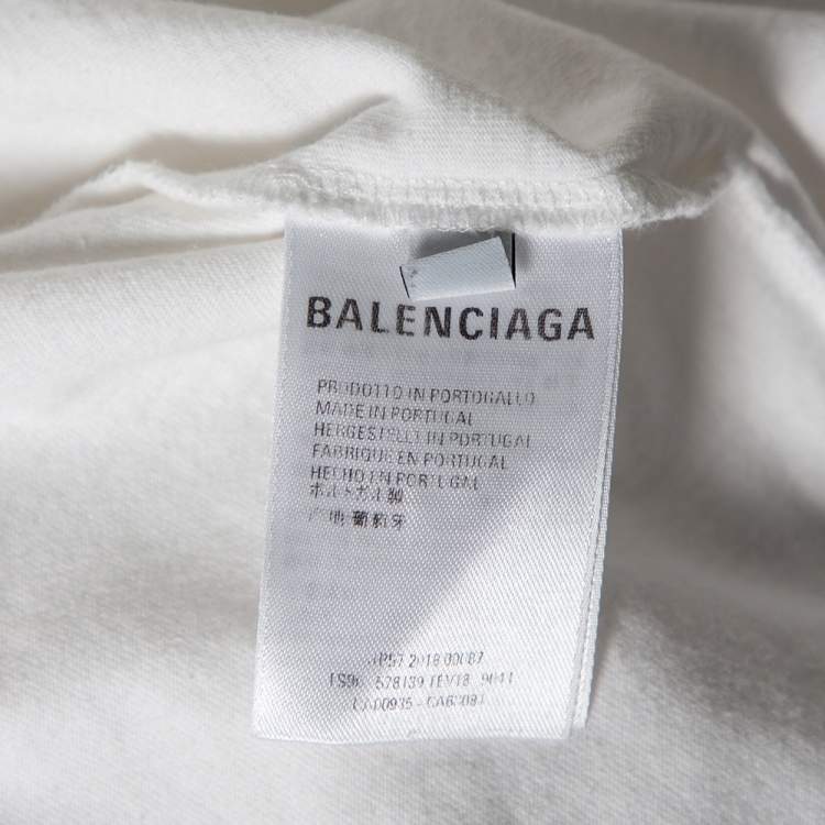 Pre Owned Balenciaga White Cotton Short Sleeve Oversized T-Shirt XS