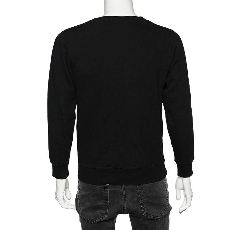 Pre Owned Balenciaga  Black 'Just A Weird Trip' Printed Cotton Sweatshirt M