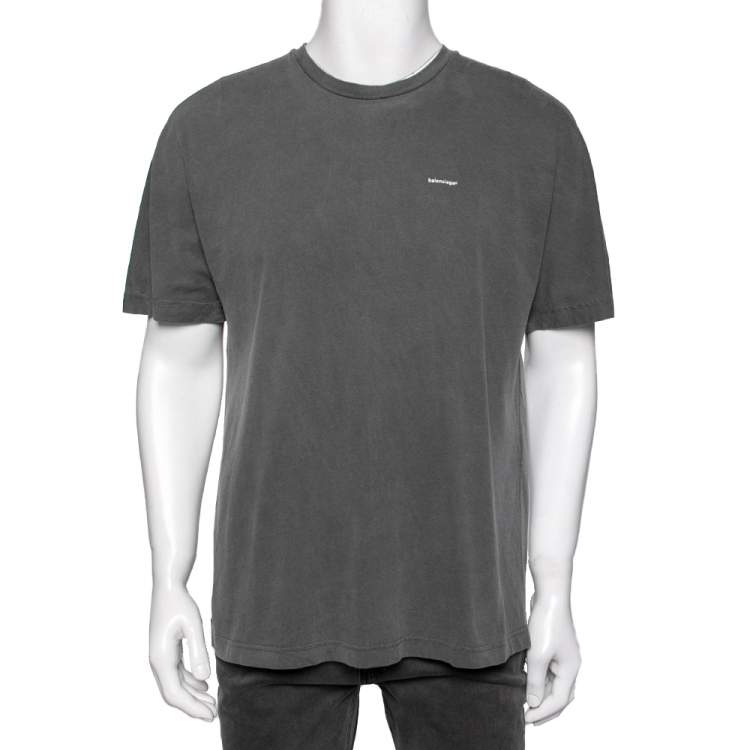 Balenciaga Grey Cotton Logo Printed Oversized T-Shirt XS Balenciaga | The  Luxury Closet