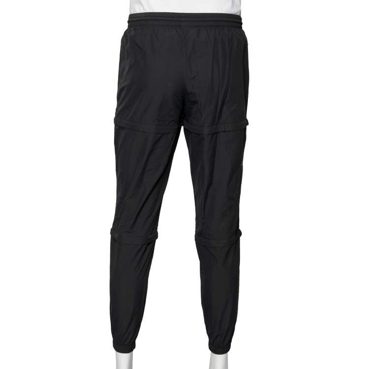 Pre Owned Balenciaga Black Synthetic Logo Printed Elasticized Waist Joggers XS