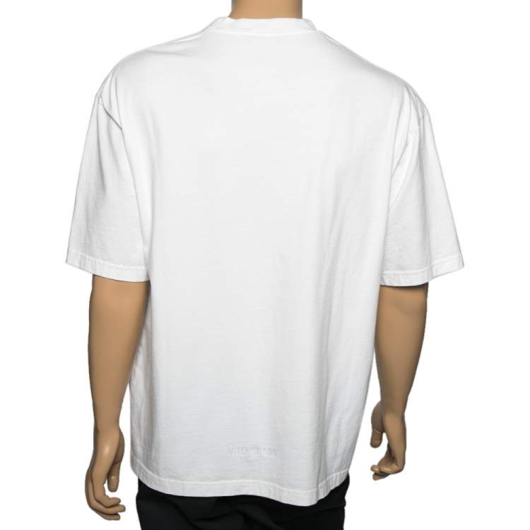 Pre Owned Balenciaga White Hulk Printed Cotton Short Sleeve T-Shirt M