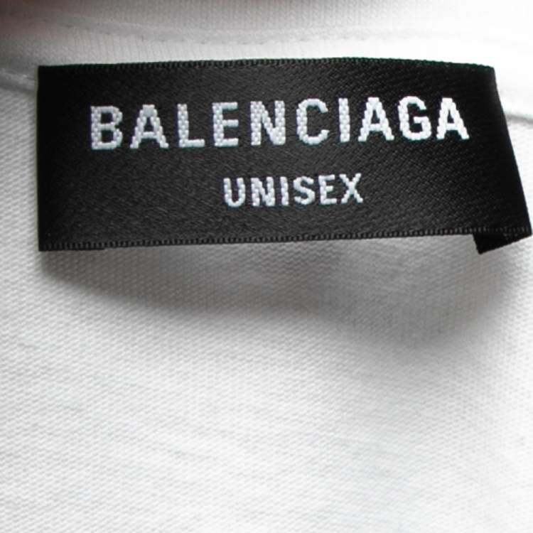 Pre Owned Balenciaga White Hulk Printed Cotton Short Sleeve T-Shirt M