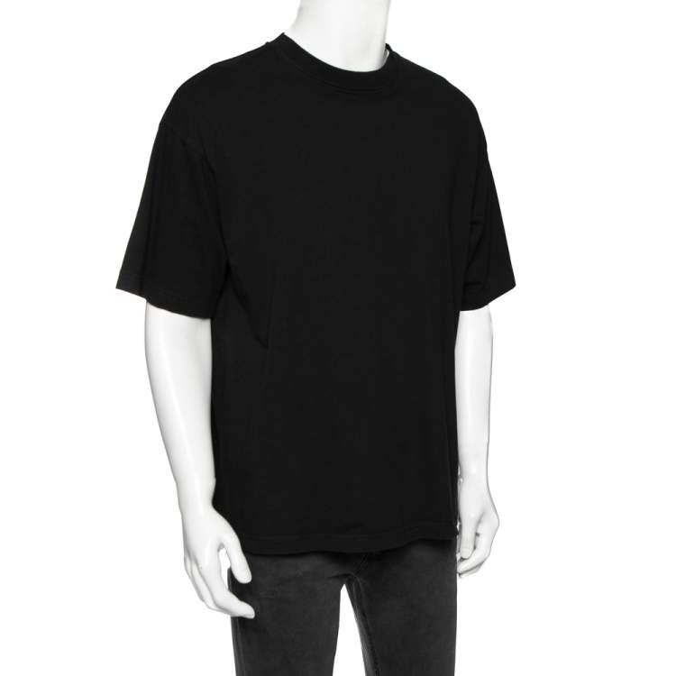 Balenciaga Black Cotton I Love Techno Crew Neck T-Shirt M