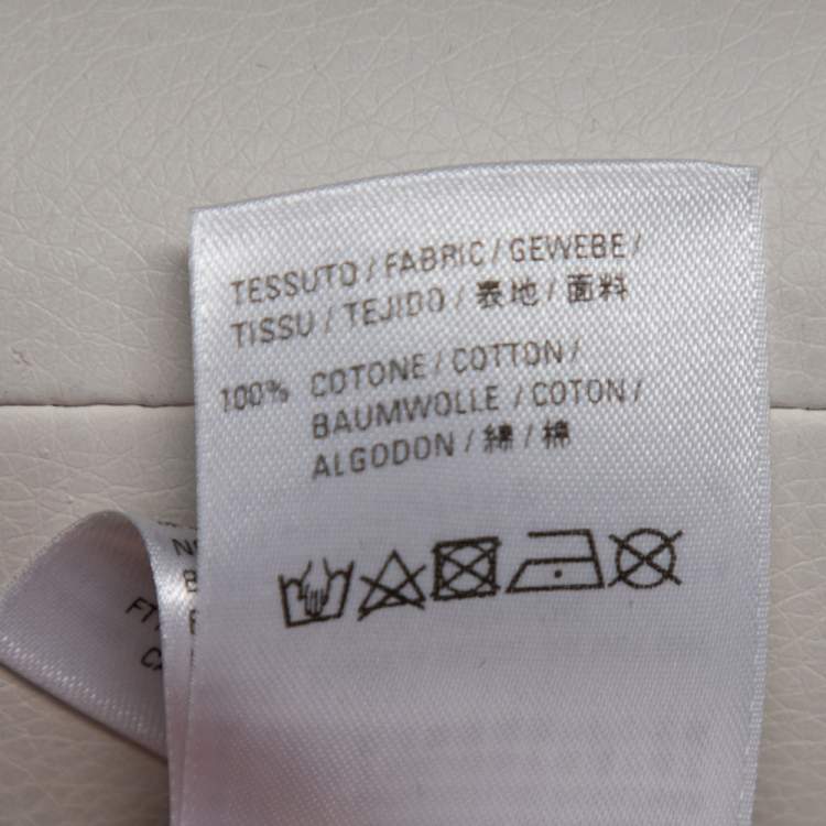 Pre Owned Balenciaga White Cotton Logo Printed Crew Neck T-Shirt L