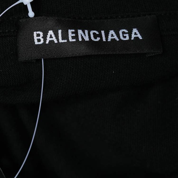 Pre Owned Balenciaga Black Knit Glossy Logo Print Sleeveless T-Shirt XS
