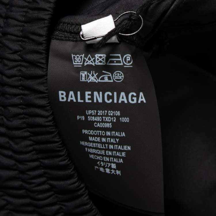 Pre Owned Balenciaga Black Synthetic Trackpants M