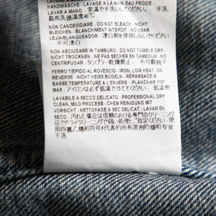 Pre Owned Balenciaga Blue Denim Front Pocket Long Sleeve Jacket S