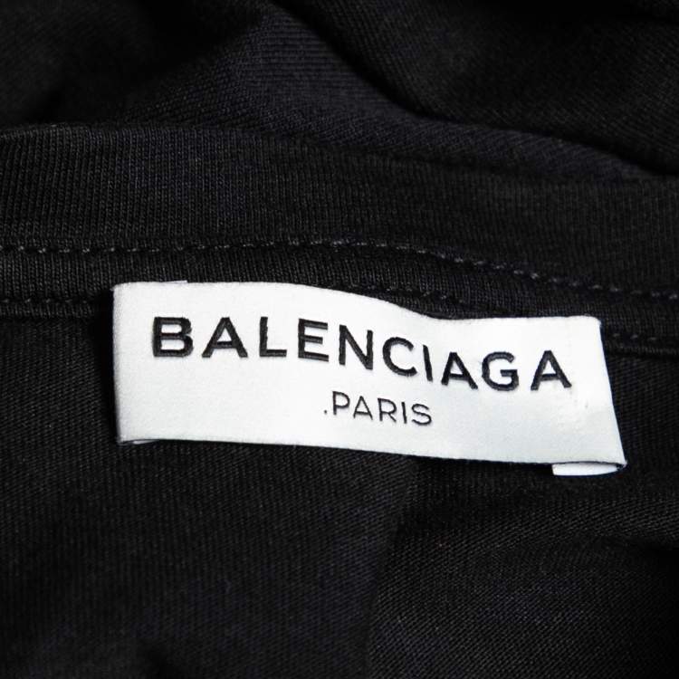 Pre Owned Balenciaga Black Cotton Crew Neck T-Shirt S