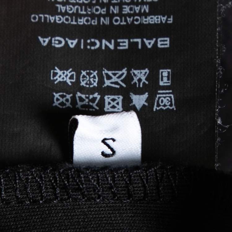 Pre Owned Balenciaga Black Cotton Crew Neck T-Shirt S