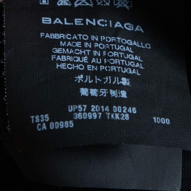Pre Owned Balenciaga Black Cotton Crew Neck T-Shirt S