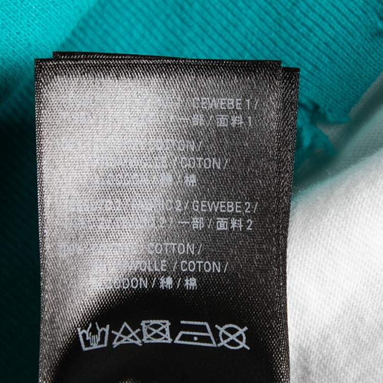 مملوكة مسبقًا Balenciaga Blue Logo Distressed Cotton Sweatshirt Hoodie M