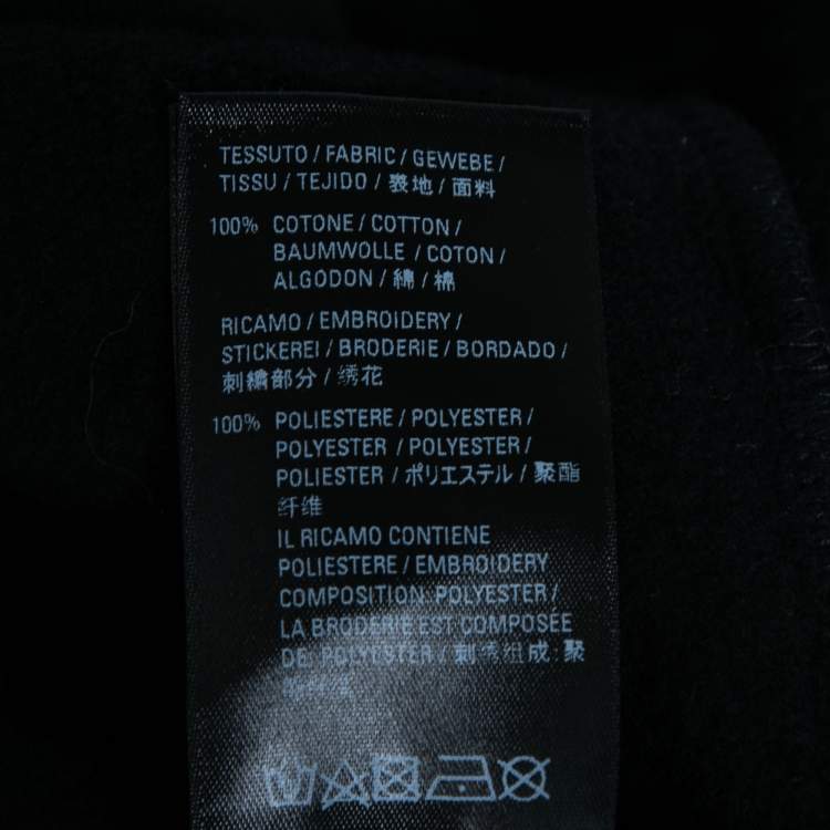 Pre Owned Balenciaga Black Cotton Space Appliquéd Oversized Hoodie M