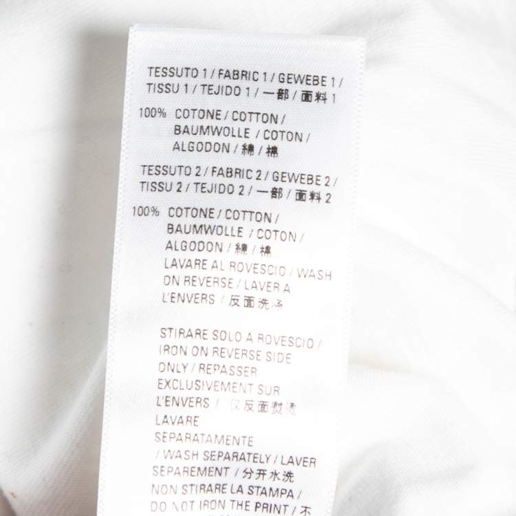Pre Owned Balenciaga White Logo Distressed Cotton Sweatshirt Hoodie M