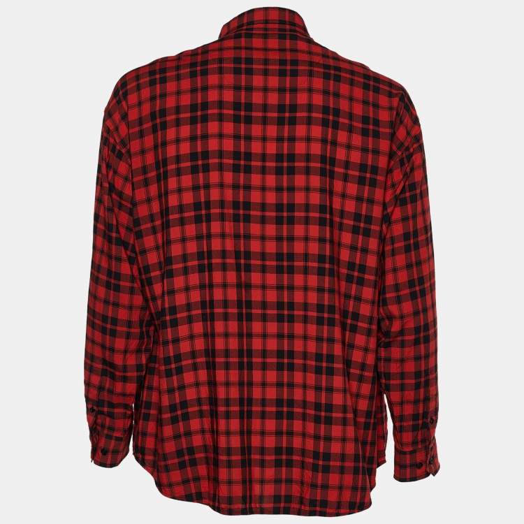 Balenciaga plaid hot sale shirt