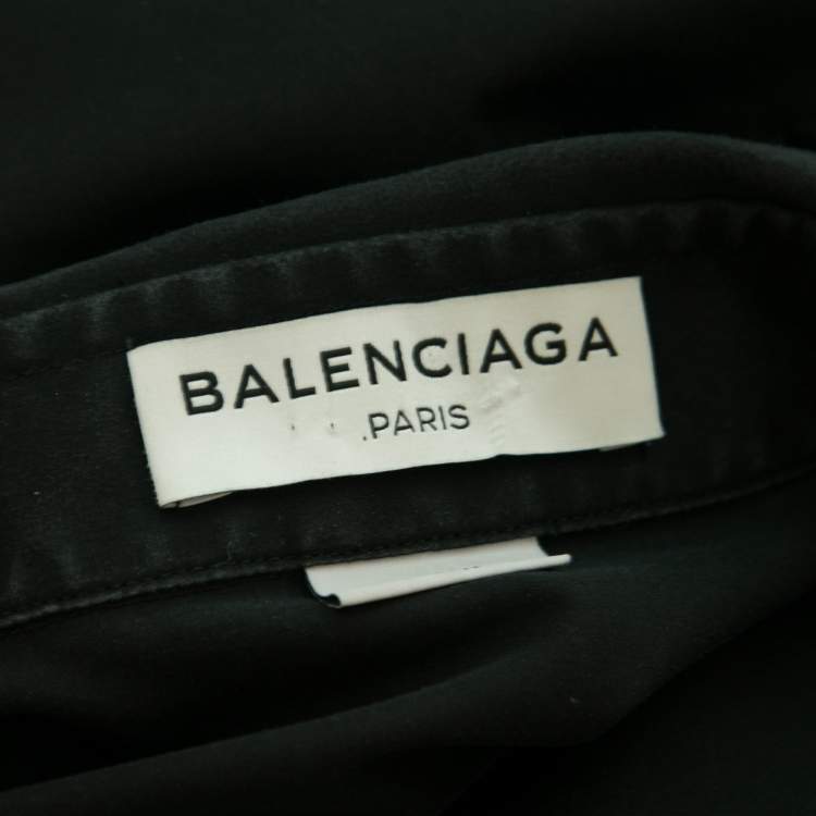 Pre Owned Balenciaga Black Cotton Button Front Shirt S