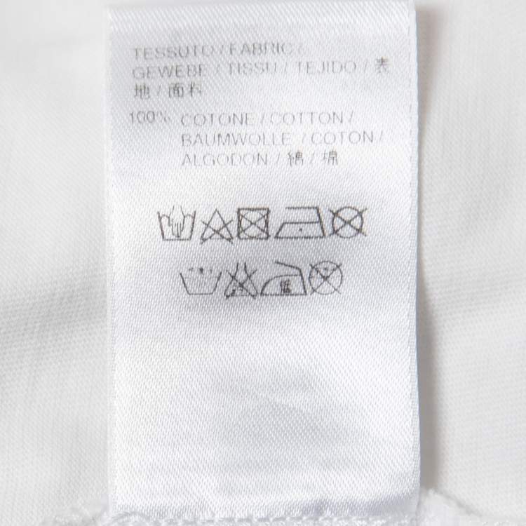 Pre Owned Balenciaga White BB Mode Print Cotton Crew Neck T-Shirt L
