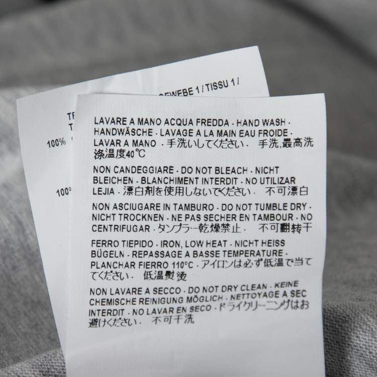 Pre Owned Balenciaga Grey Leather Pocket Detail Cotton T-Shirt XL