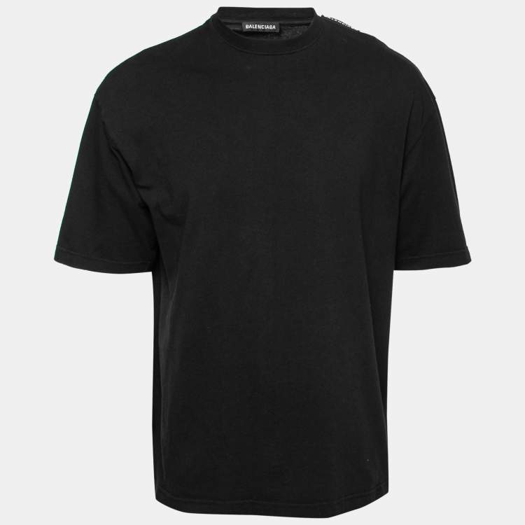 Pre Owned Balenciaga Black Cotton Oversized Crewneck T-Shirt XS