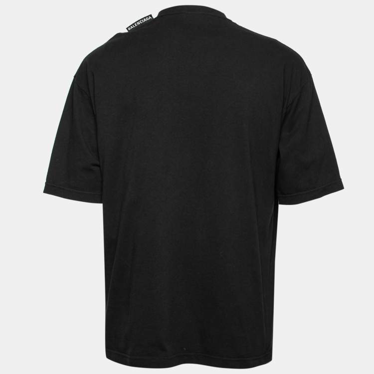 Pre Owned Balenciaga Black Cotton Oversized Crewneck T-Shirt XS