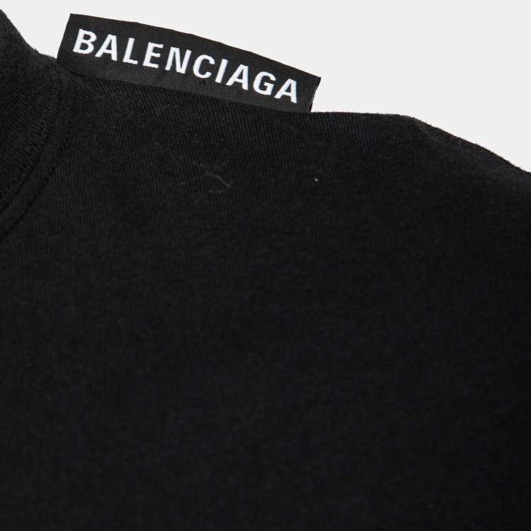 Pre Owned Balenciaga Black Cotton Oversized Crewneck T-Shirt XS