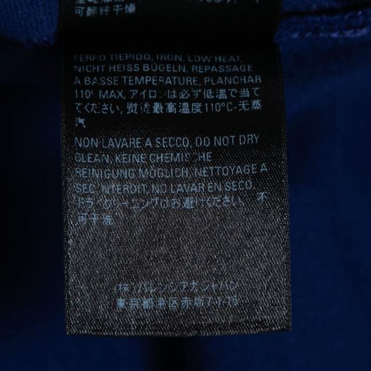 Pre Owned Balenciaga Blue New Copyright Logo Print Crewneck T-Shirt XS