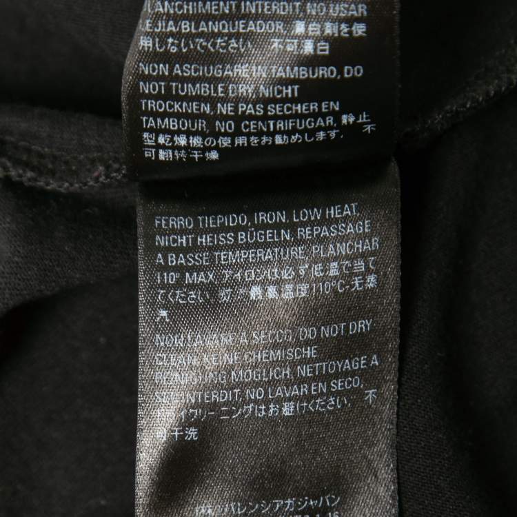 Pre Owned Balenciaga Black Logo Print Cotton T-Shirt M