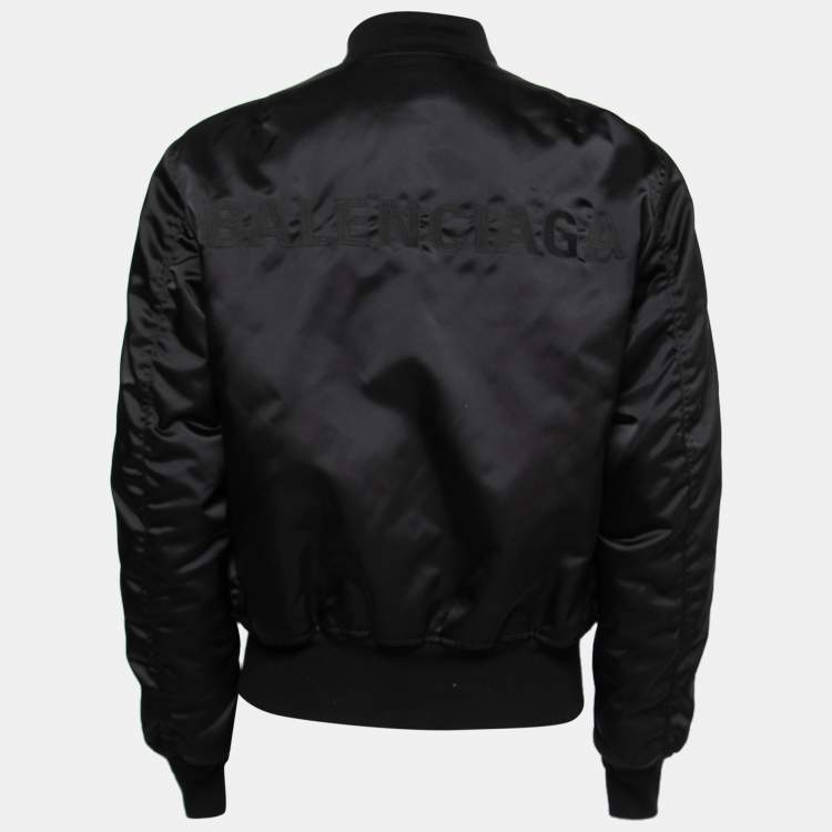 Balenciaga embroidered-logo bomber jacket - Black