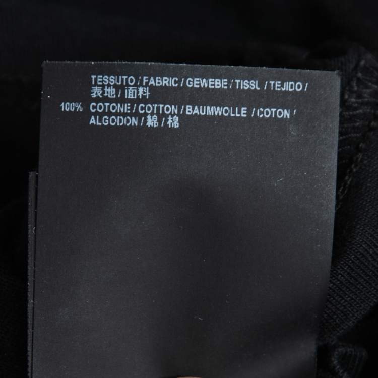 Pre Owned Balenciaga Black Cotton Logo Print Crewneck T-Shirt XS