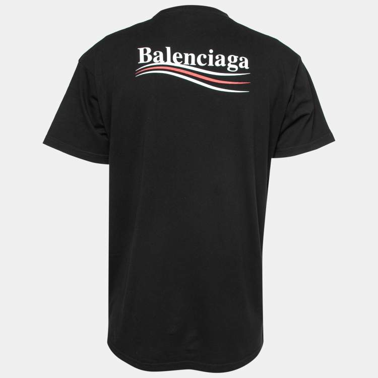 En sætning Charmerende mangfoldighed Balenciaga Black Cotton Logo Print Crewneck T-Shirt XS Balenciaga | TLC
