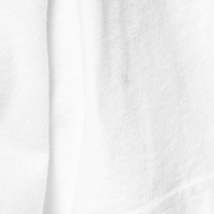 Pre Owned Balenciaga White Cotton Logo Printed Oversized T-Shirt S