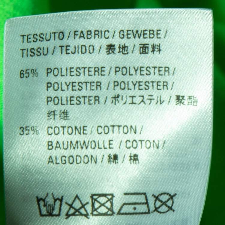 Pre Owned Balenciaga Neon Green Logo Printed Cotton Long Sleeve Oversized T-Shirt S