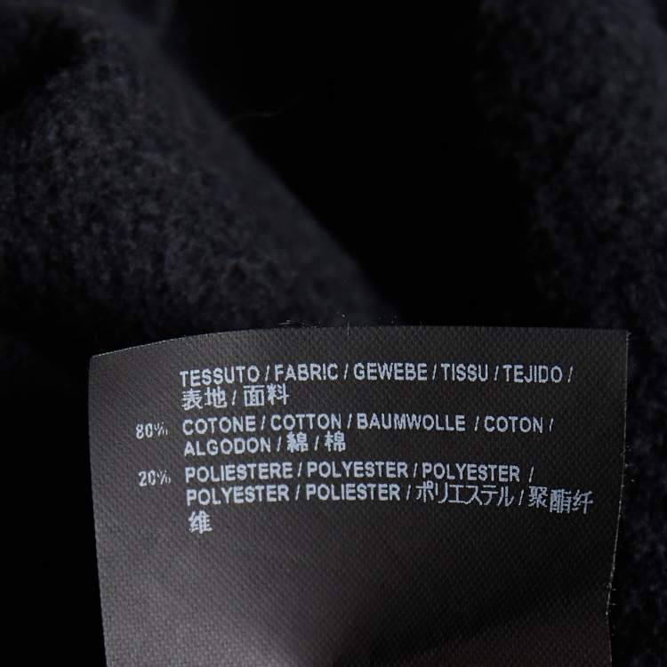 Pre Owned Balenciaga Black Logo Printed Cotton Knit Hoodie S