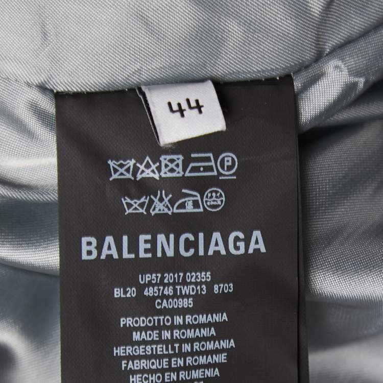 Pre Owned Balenciaga Grey Synthetic Bomber Jacket XS