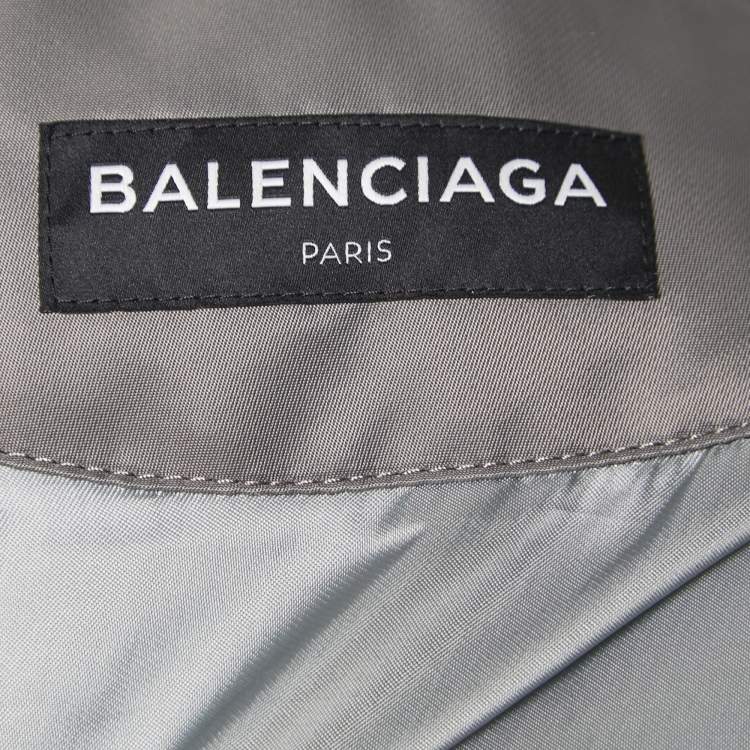 Pre Owned Balenciaga Grey Synthetic Bomber Jacket XS