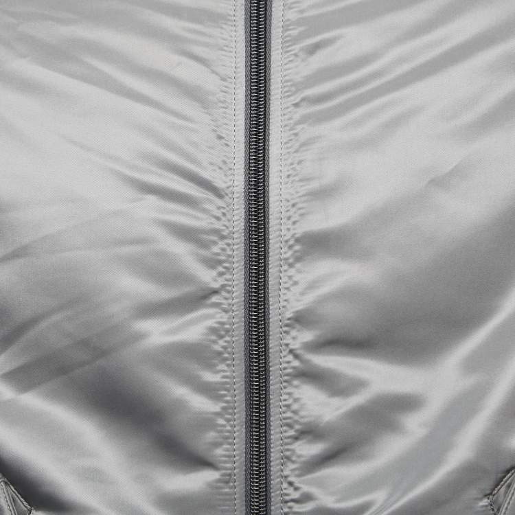 Pre Owned Balenciaga Grey Synthetic Bomber Jacket XS