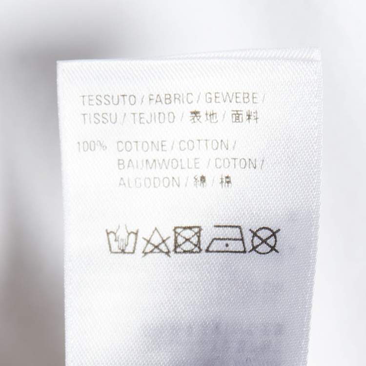 مملوكة مسبقًا Balenciaga White Logo Printed Cotton Crewneck T-Shirt S