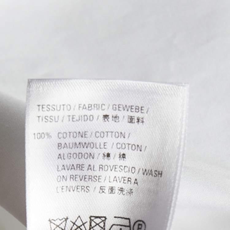 مملوكة مسبقًا Balenciaga White Cotton Logo Detail Oversized Shirt L