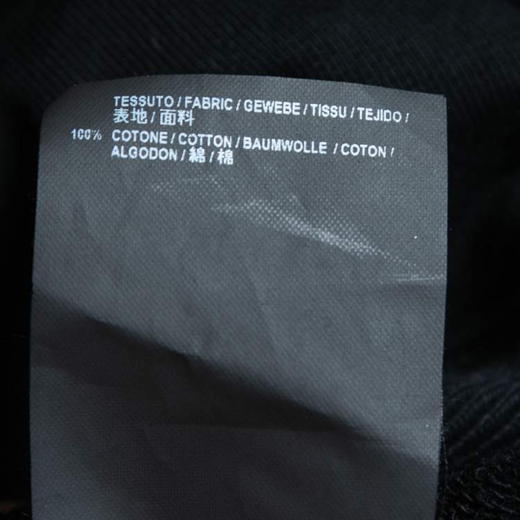 Pre Owned Balenciaga Black Logo Printed Cotton Knit Hoodie XS