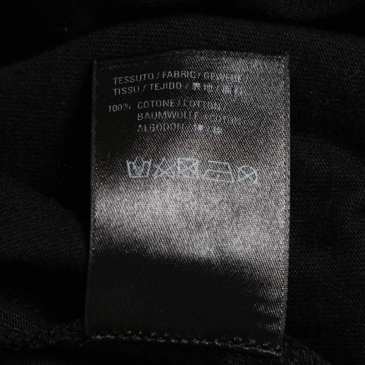 Pre Owned Balenciaga Black Logo Print T-Shirt M