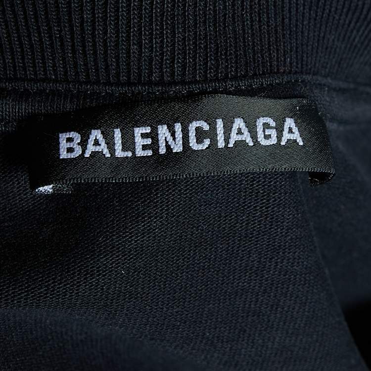 Pre Owned Balenciaga Black X Rated Printed Cotton Knit Oversized T-Shirt S