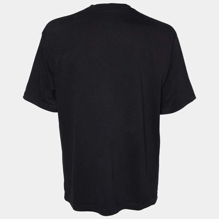 Pre Owned Balenciaga Black X Rated Printed Cotton Knit Oversized T-Shirt S
