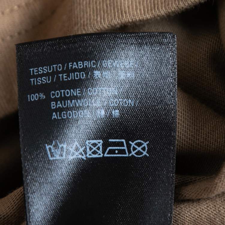 Pre Owned Balenciaga Brown Cotton Logo Print T-Shirt XXS
